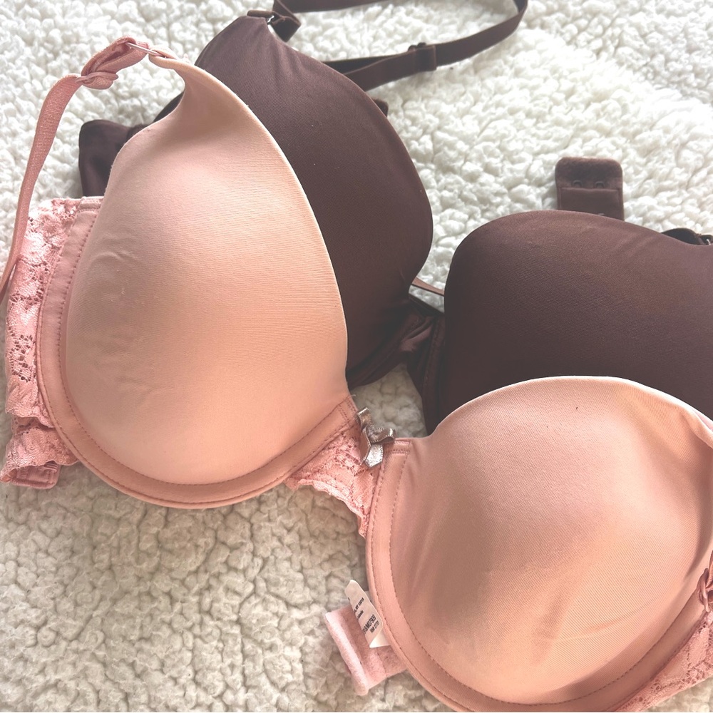 Brown and Pink Bra Set